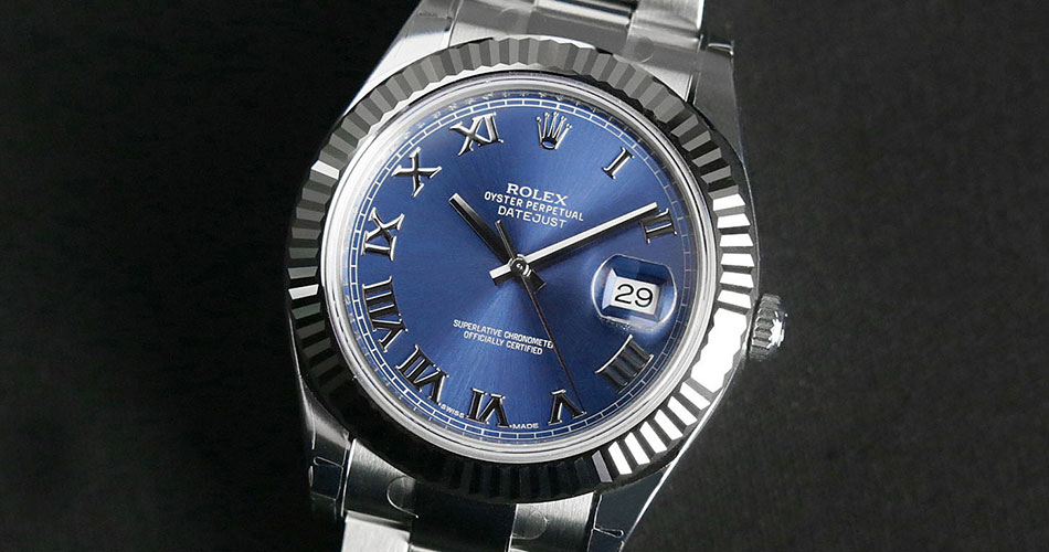 Rolex Datejust II Steel Blue Dial Roman Markers 116334 Swiss